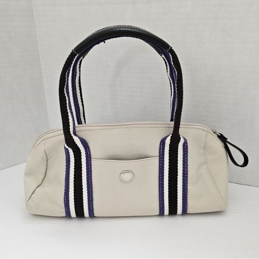 Victoria’s Secret Y2K Vintage Purple & Black Striped Mini Duffel Bag One Size